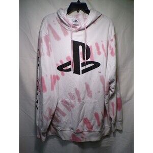 PlayStation Men's Tie Dye Hoodie XL Pink Purple Graphic Pullover